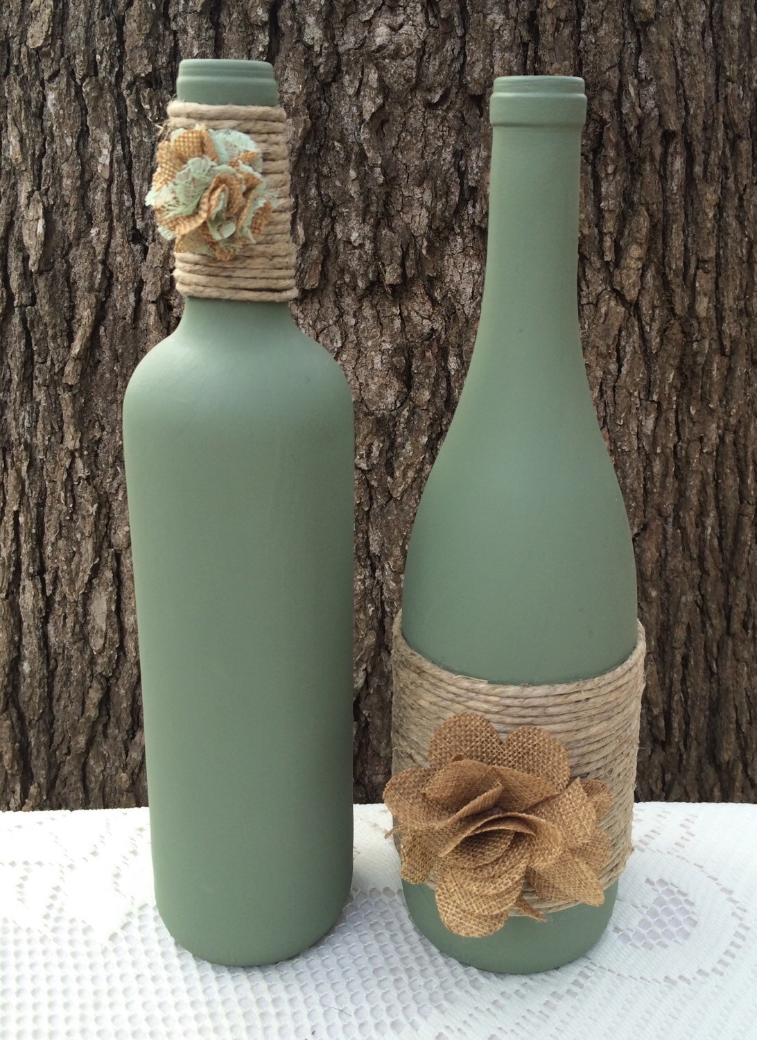 décor de bouteilles avec ficelle