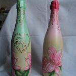bouteilles de décoration avec des serviettes