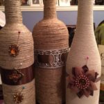 décor bouteille corde et fleurs