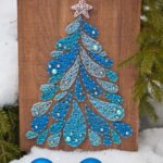 panneau décoratif arbre bleu