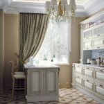 longs rideaux pour la cuisine pistache