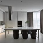 longs rideaux pour la cuisine high-tech