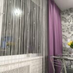 longs rideaux pour la cuisine violet