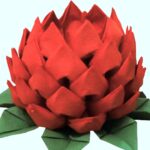 lotus rouge de serviettes