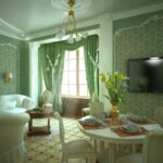 hội trường giấy dán tường màu xanh lá cây