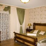 set of curtains and bedspreads decoration