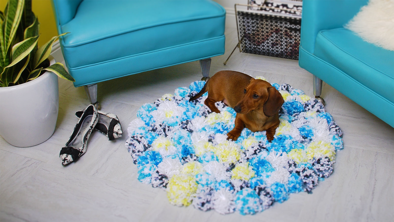 tapis à pompons