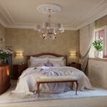 bed in the bedroom