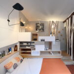décor de photo de podium de lit