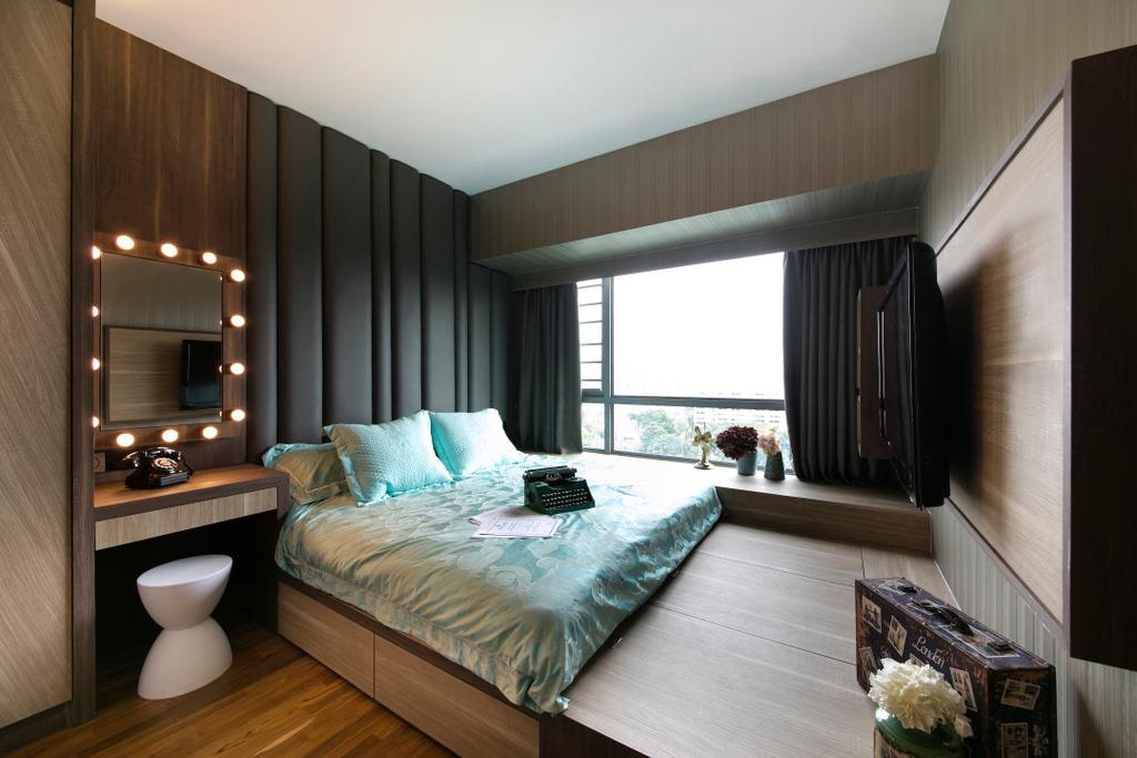 podium de lit dans la chambre