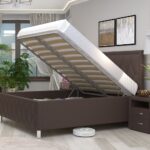 bed with lifting mechanism interior