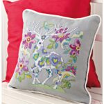 gray foam pillow with a pattern