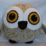 oreiller hibou gris