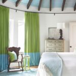 rideaux verts deux couleurs