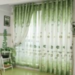 dessin de rideaux verts