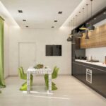rideaux verts coudre