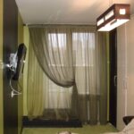 rideaux verts deux couleurs