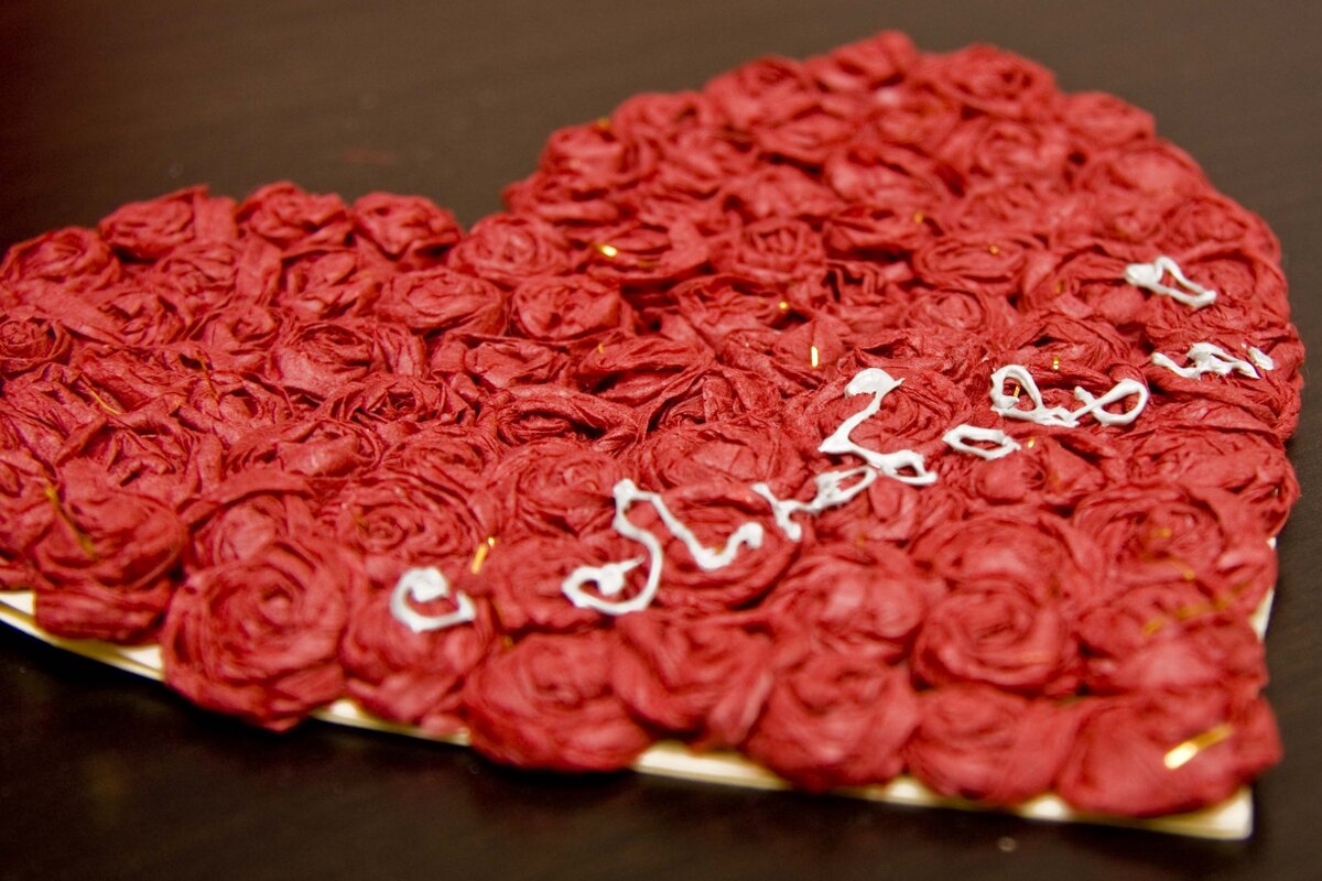 serviettes unies pour les coeurs