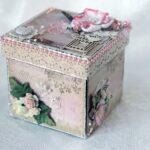 boîte shabby chic avec rose blanche