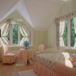 Vorhänge zur Fensterbank im Schlafzimmer Gestaltungsideen