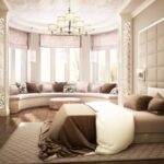 Vorhänge zum Fensterbrett im Schlafzimmer Fotodekoration