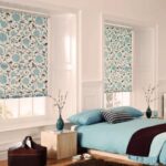Vorhänge zum Fensterbrett im Schlafzimmer Designfoto