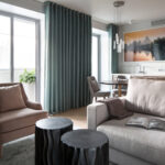gordijnen op oogjes decor foto