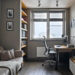 الستائر تحت أفكار تصميم ورق الحائط الرمادي