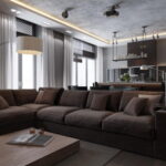 الستائر تحت أفكار تصميم ورق الحائط الرمادي