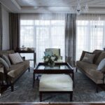 décor de rideaux gris