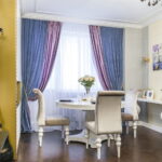 rideaux de décor photo de couleur bleue