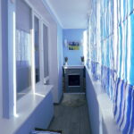 rideaux d'intérieur de photo de couleur bleue