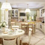 rideaux d'un seul matériau pour la cuisine-salon