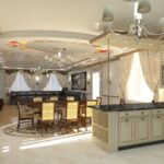 impressions sur les rideaux de la cuisine-salon