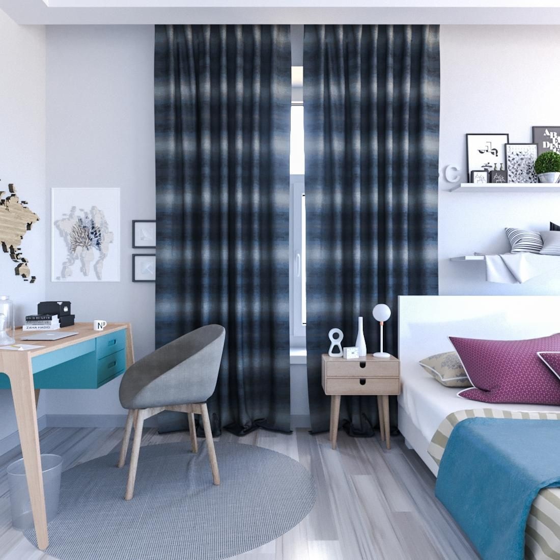 gestreiftes Vorhangdesign