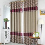 Vorhänge mit Streifen rot und beige