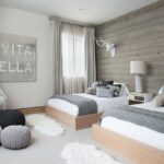 cortinas escandinavas cinza no quarto