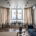 cortinas escandinavas bege de largura