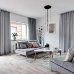 cortinas escandinavas cinza compridas