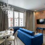 tende loft beige in soggiorno