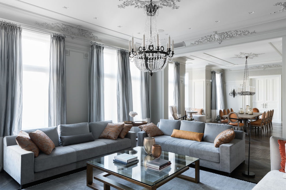 rideaux gris clair