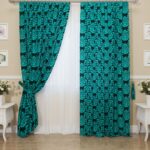 curtains from gabardine turquoise