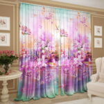 tulle colorato con giardino