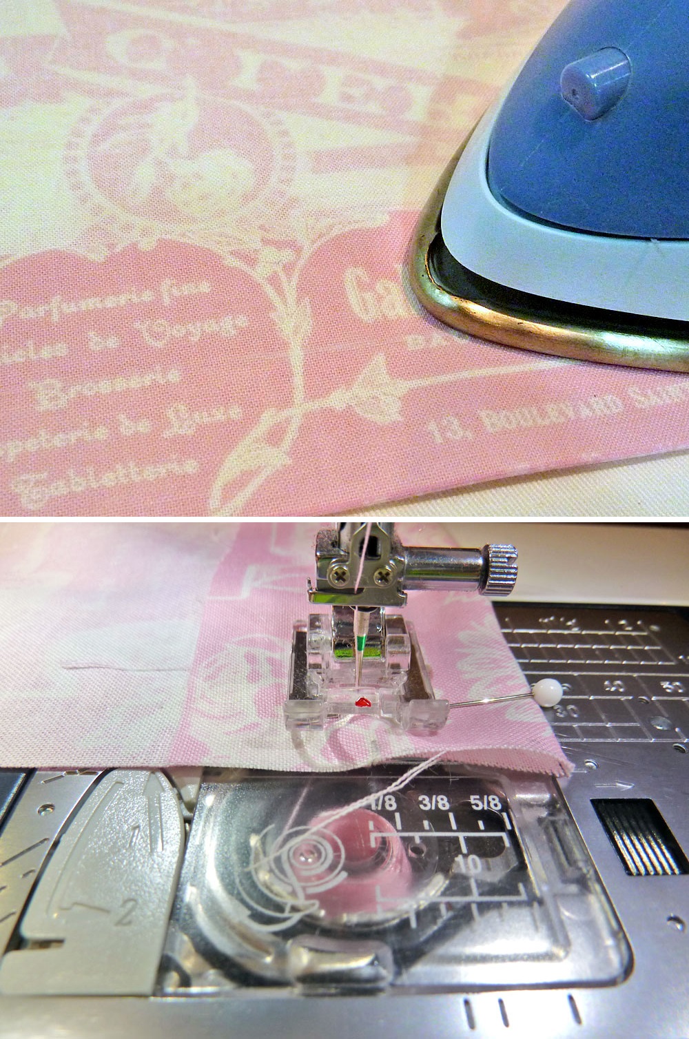 processus de couture d'oreiller