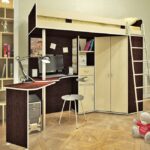 cama alta com ideias de opções de mesa de trabalho