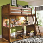 cama alta com interior com ideias de mesa de trabalho