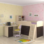 cama alta com ideias de design de mesa de trabalho