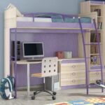 cama alta com opções de ideias para mesa de trabalho