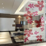 beaded curtains with flowers