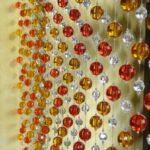 beaded curtains red and yellow